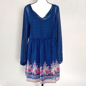 2/$20 Mudd junior dress floral print casual large